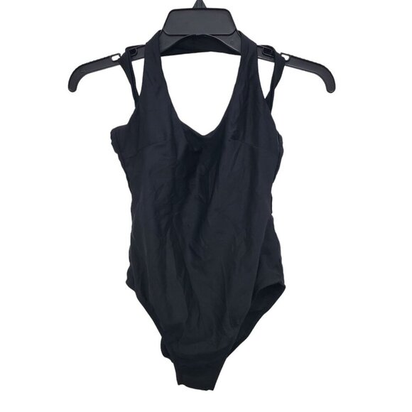 No Boundaries Junior's Black Criss Cross Strap Basic One Piece‎ Swimsuit Size S - Picture 1 of 5